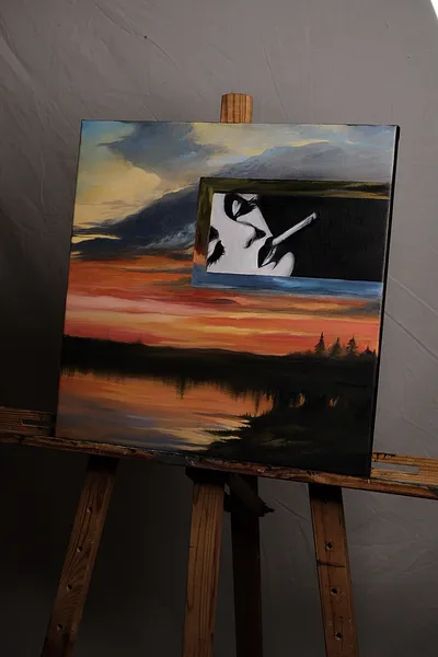 Зображення "« Flash »" від Оксана Польняк, розмір: 40х40, матеріали: Олія, полотно, медіум: Живопис, місто: Тернопіль , серія: Melanholy, ціна: €500 Фото 3 з 4.