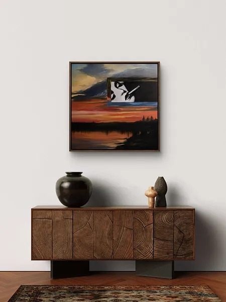 Зображення "« Flash »" від Оксана Польняк, розмір: 40х40, матеріали: Олія, полотно, медіум: Живопис, місто: Тернопіль , серія: Melanholy, ціна: €500 Фото 4 з 4.